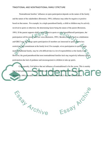 Traditional and Nontraditional Family Structure