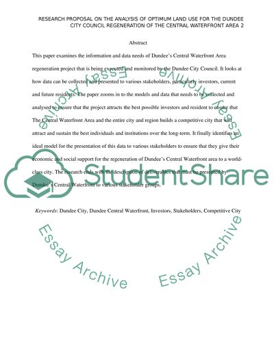 The Dundee City Council Regeneration of the Central Waterfront Area