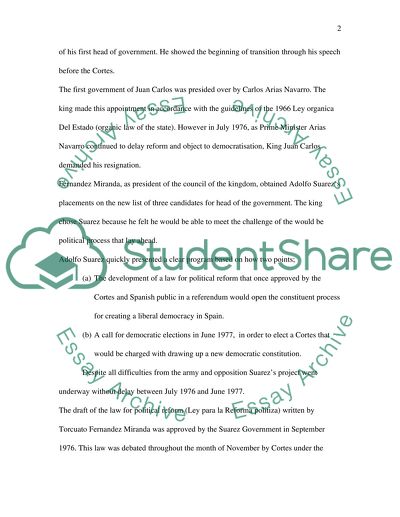 Comparative Democratisation and Spanish Transition