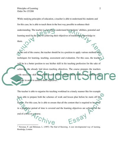 Principles of learning