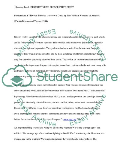 Moving from the Descriptive Effects of War to the Prescriptive Effects of War