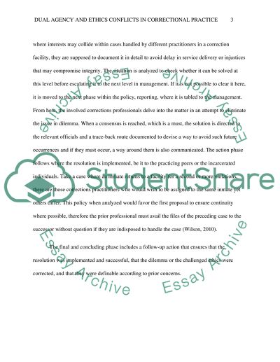 Dual Agency and Ethics Conflicts in Correctional Practice