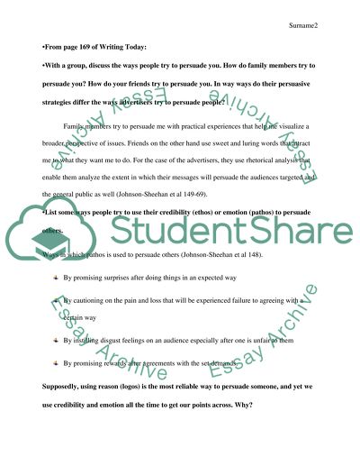 Rhetorical Analyses Assignment