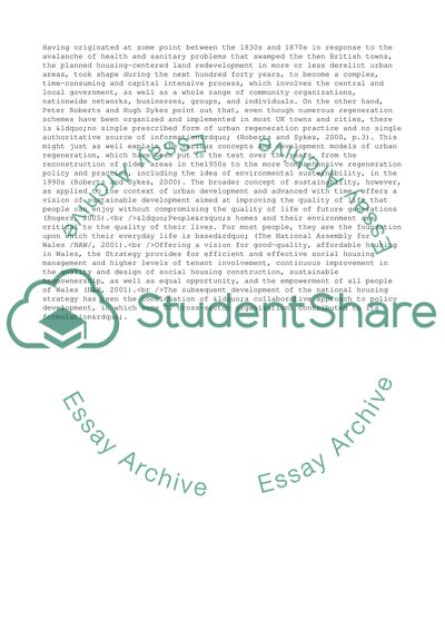 The Main Purpose of the National Housing Strategy