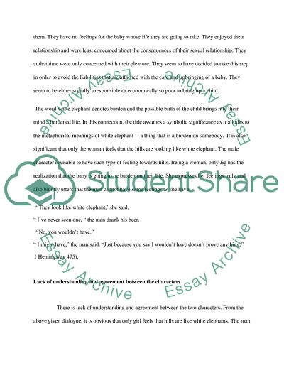 Psychological Disturbances in Hills Like White Elephants by Ernest Hemingway