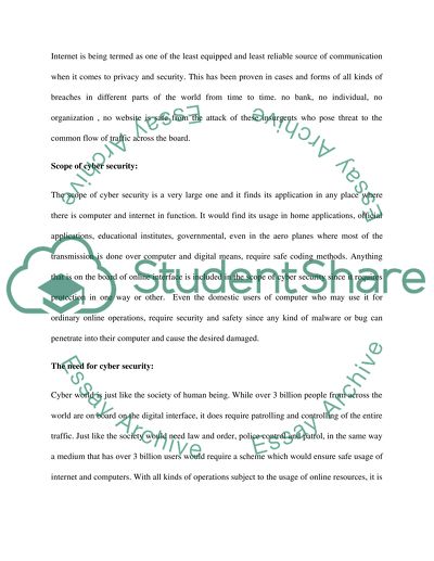 Scope and Kinds of Cyber Security