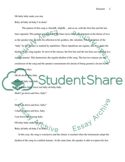 Analysis of Self-Composed Lyrics: My Valentine Baby