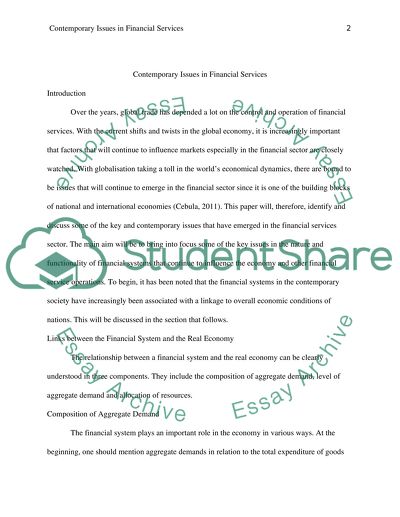 Links between the Financial System and the Real Economy