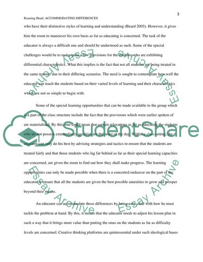 Accommodating Differences