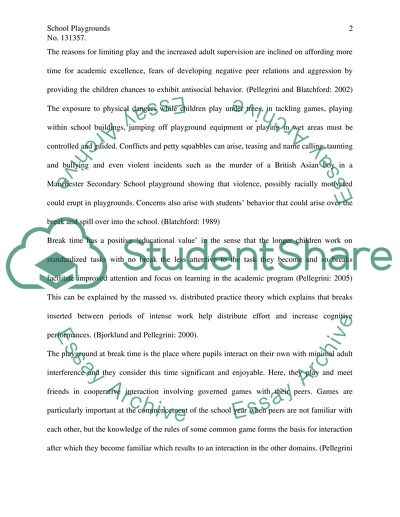 Playtime in the Primary School