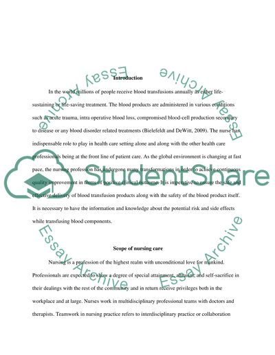 Best Nursing Practices when Transfusing Blood Products