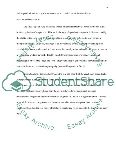 Language Development from Infancy through Early Childhood