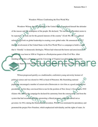 Research Woodrow Wilson and Franklin Roosevelt