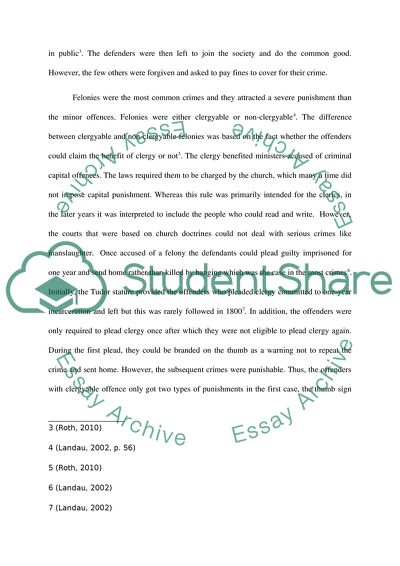 The Law and Punishment in 1800s