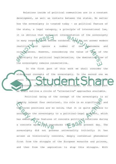 State Sovereignty in Post-Cold War Era