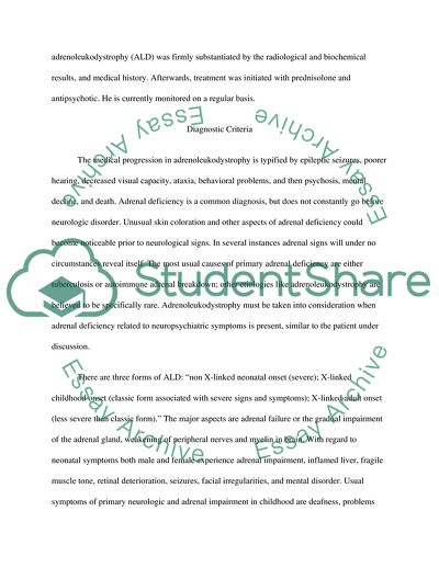 Analysis of the Adrenoleukodystrophy Case