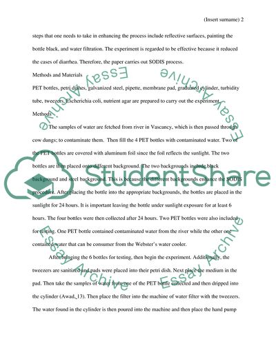 Water SODIS Experiment