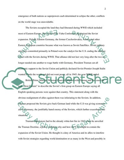 American Policy Initiated the Cold War