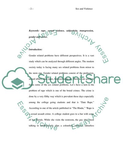 Sex and Violence, Subjectivity and Power