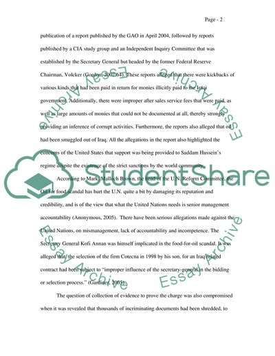 Recent Scandals at the United Nations