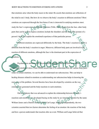 Body Reactions to Emotion-Evoking Situations