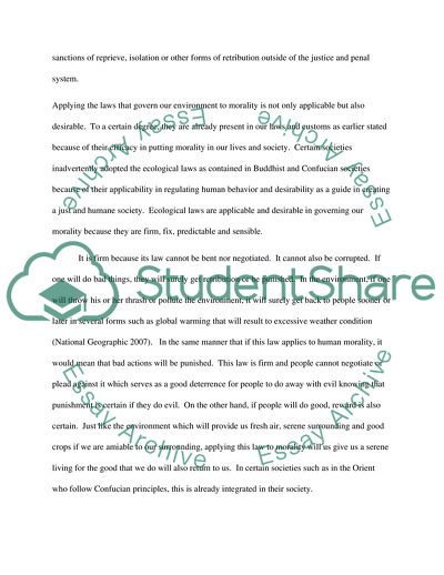 Should Ecological Laws Guide Human Morality