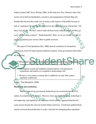 How Government Intervention Could Possibly Affect Capital Markets Adversely