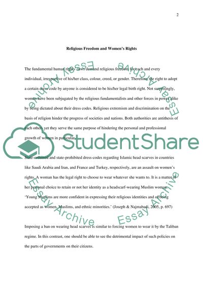 Religious Freedom and Womens Rights