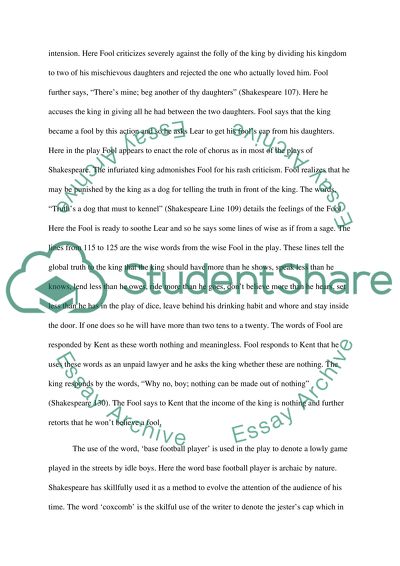 Explication of a Passage from Shakepeares King Lear