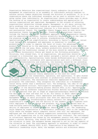 Organizational Theory: The Practice of Management