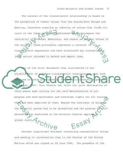 Trans-Atlantic and Global Issues