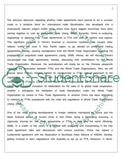 Free Trade Agreement in China