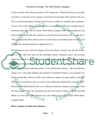 Business Strategy of the Walt Disney Company