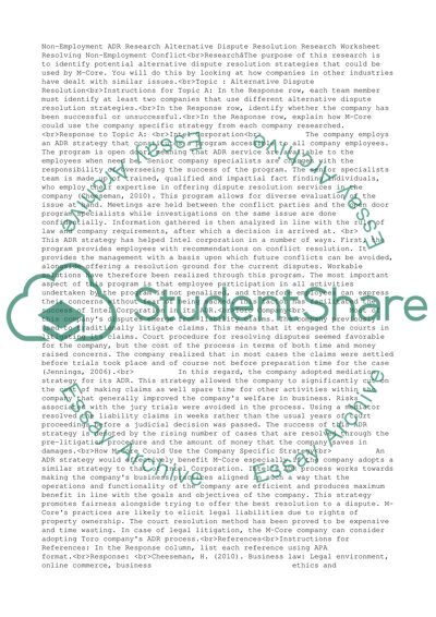 Non-Employment ADR Research