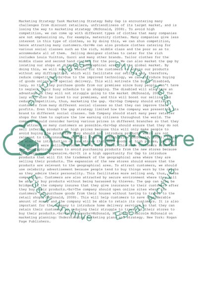 Marketing Strategy for Baby Gap