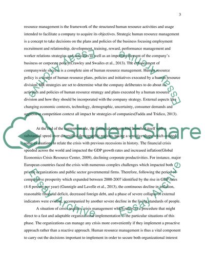 Impact of Global Financial Crisis on HRM