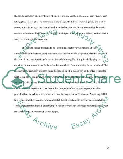 Marketing Of Services- Music Retailers