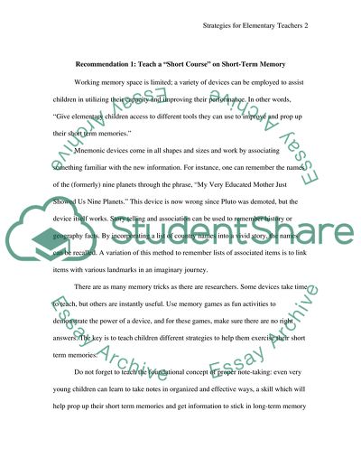 Strategies for Elementary Teachers