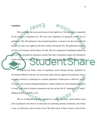 The Different Sources of English Law