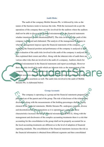 Auditing of Mobile Streams Plc