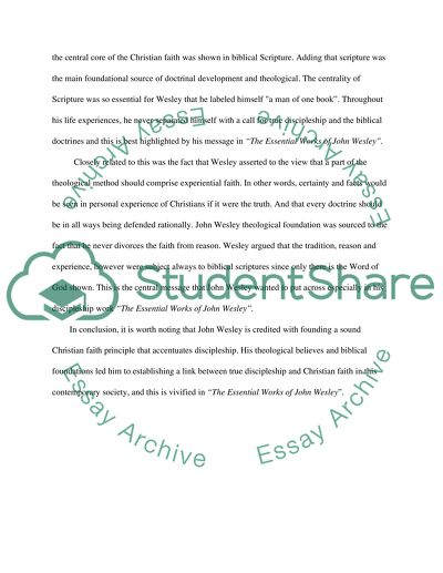 John Wesley on Methods of Ministry and Discipleship