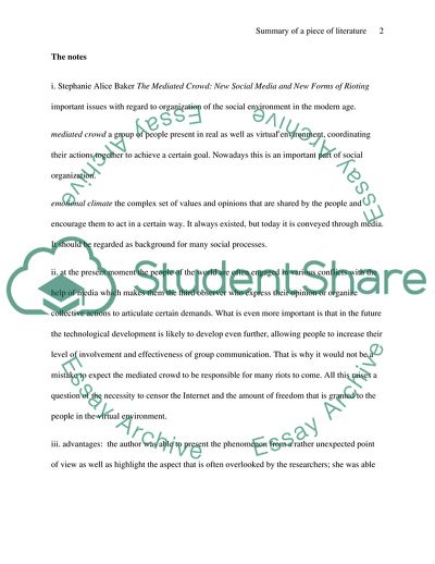 The Mediated Crowd: New Social Media and New Forms of Rioting by Stephanie Alice Baker
