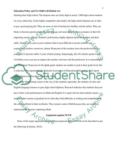 Education Policy and No Child Left Behind Act