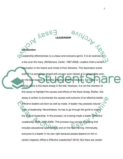 Leadership effectiveness