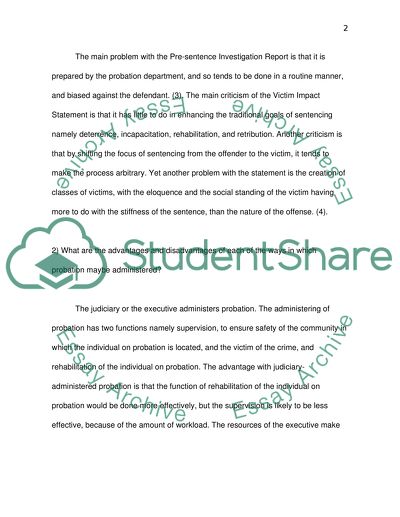 Purpose of Pre-sentence Investigation