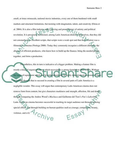 Realistic and Fantastic: Comparison between Machuca and Pans Labyrinth