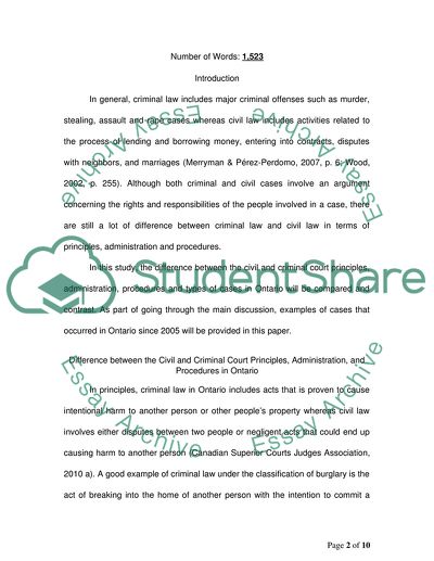 Comparison between Criminal and Civil Law