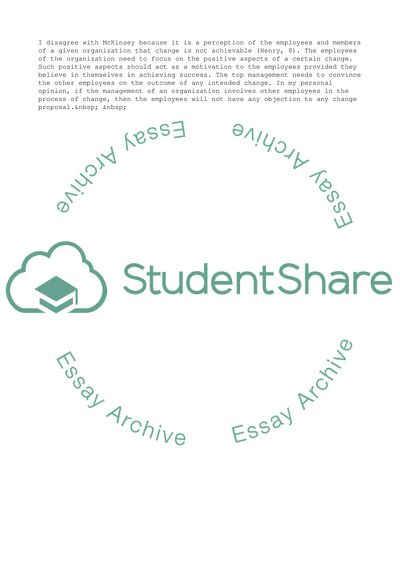 Change Management in the McKinseys Articles