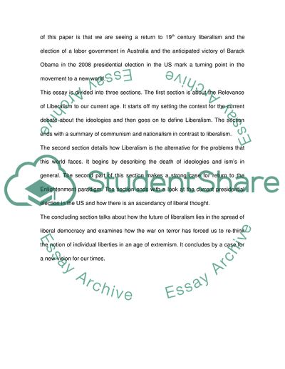 Liberalism and Its Aspects