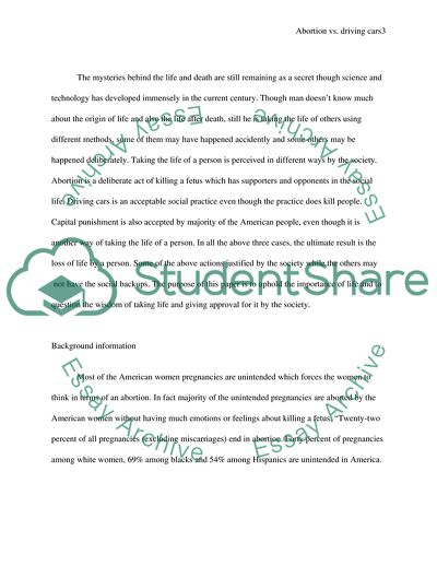 Abortion vs. Driving Cars